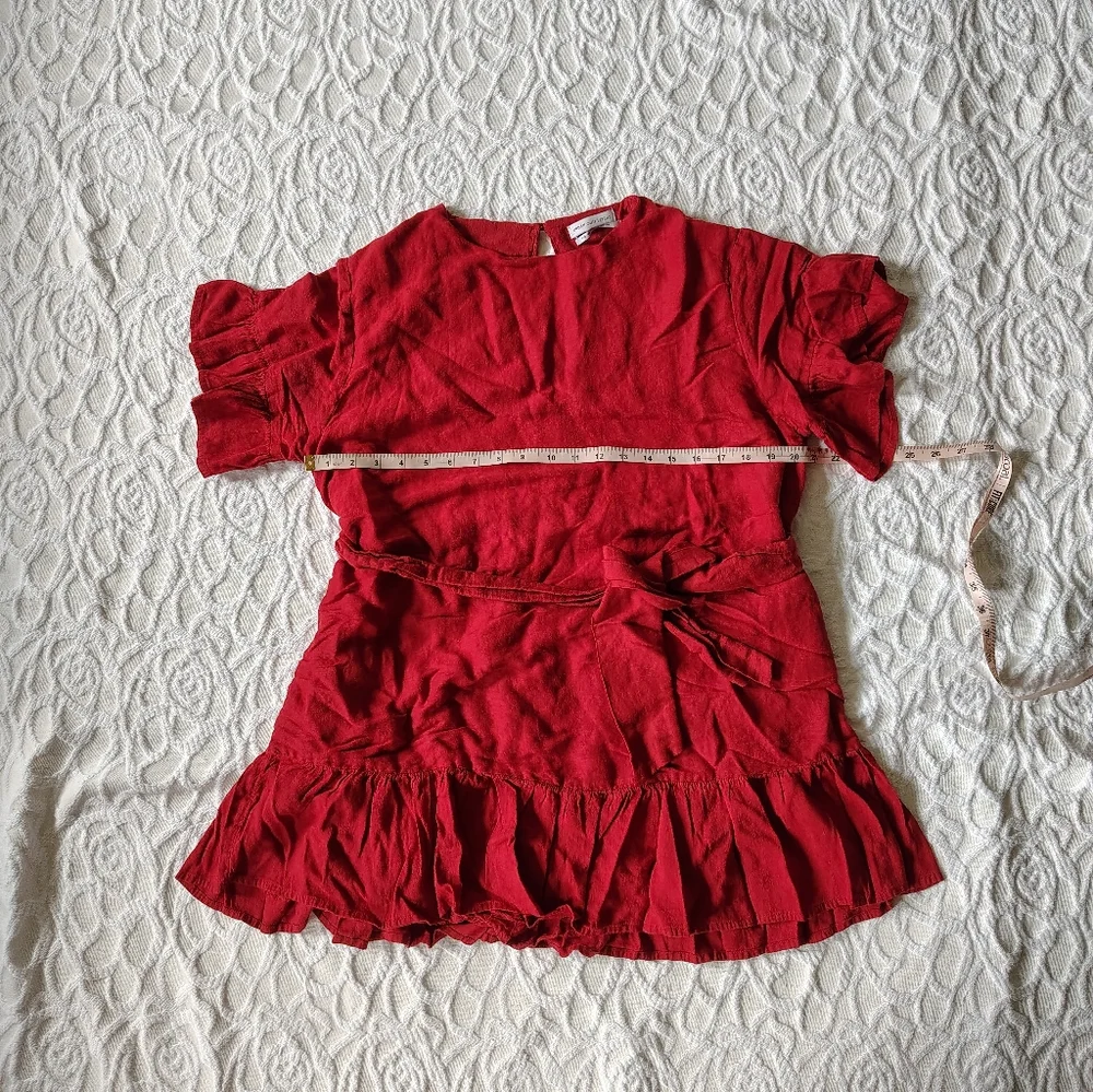 Urban Outfitters Red Ruffle Mini Dress Large L - Picture 9 of 12